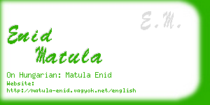 enid matula business card
